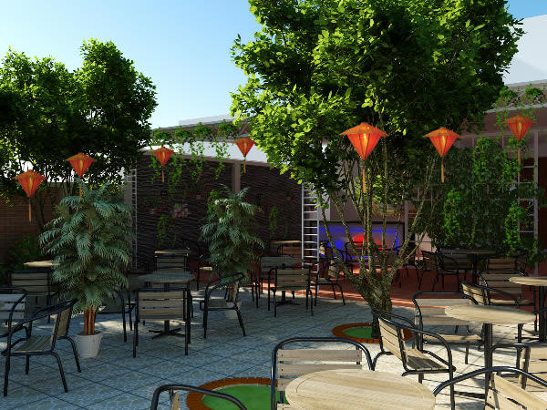 Thiết kế quán cà phê sân vườn